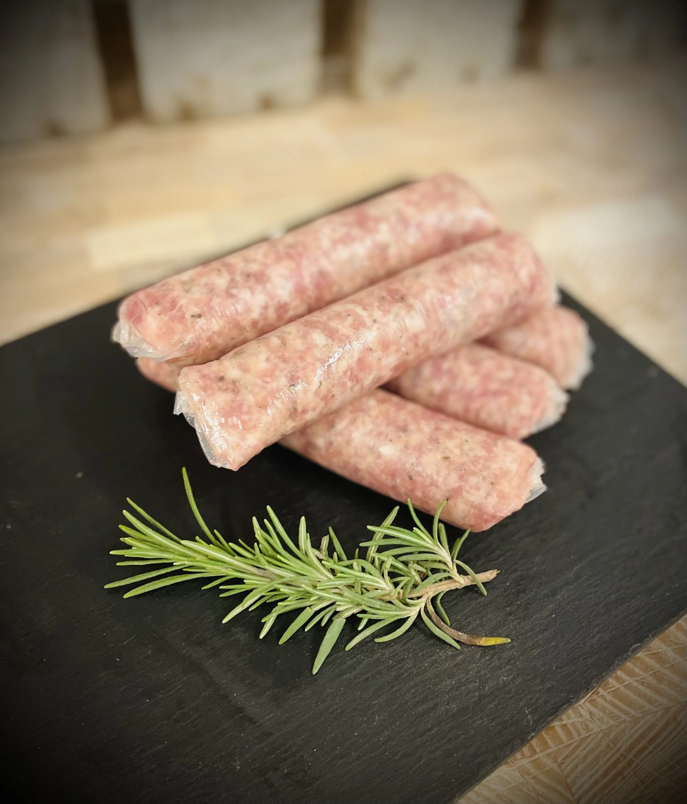Pork Sausages with Cracked Black Pepper